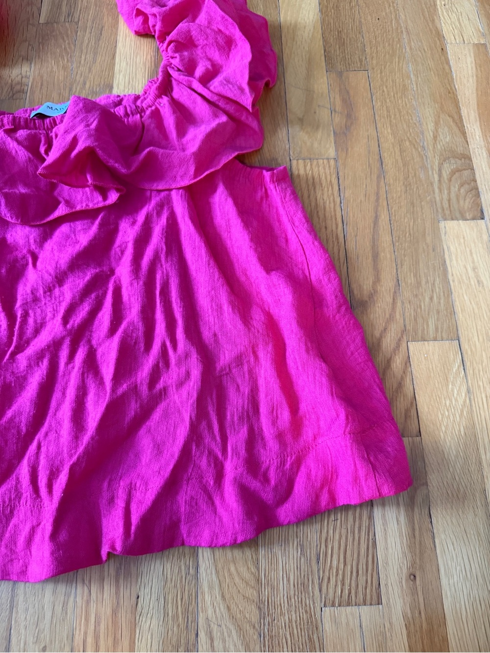 mark. Fuchsia Ruffle Strap Tank Top - Picture 4 of 4
